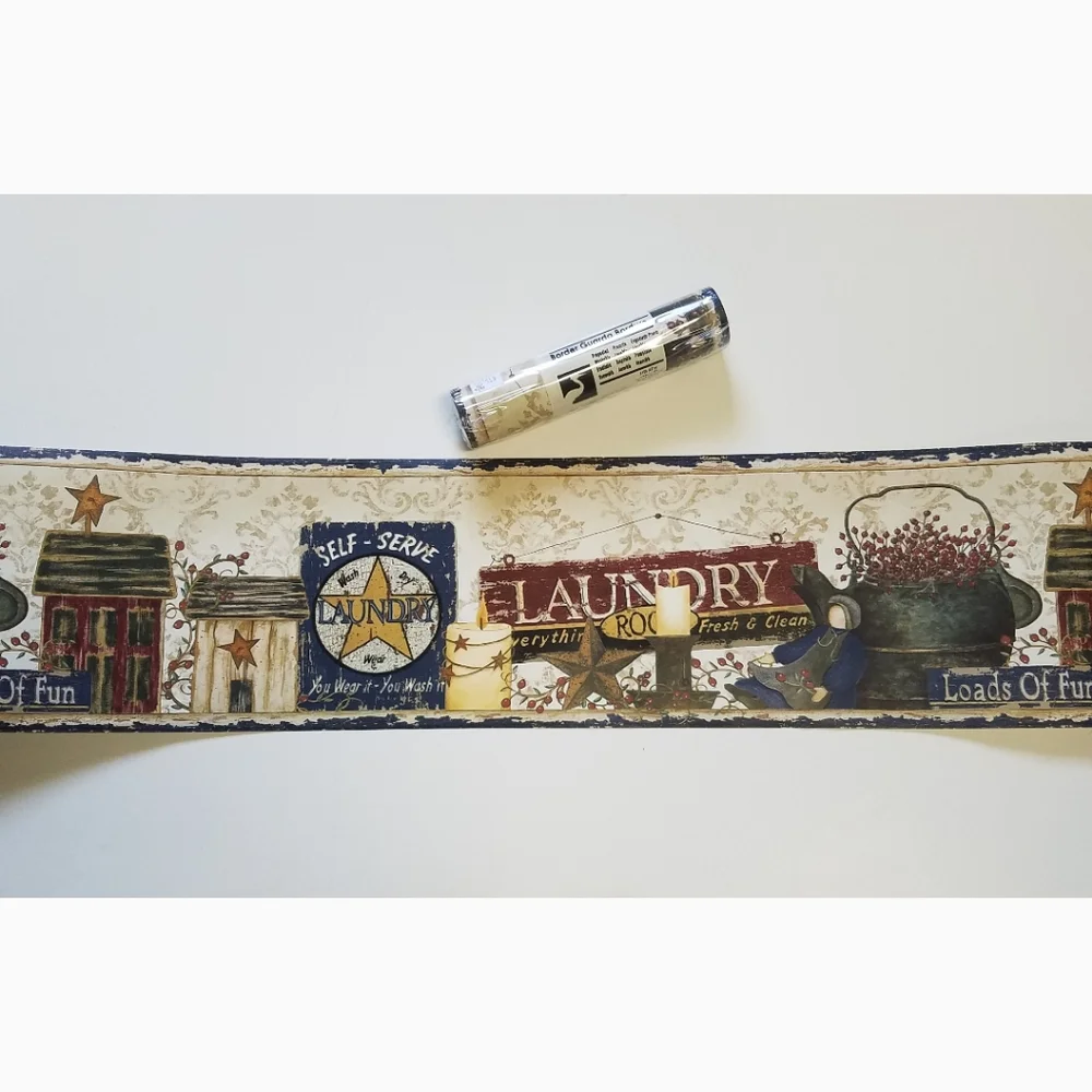 Wallpaper Border Country Laundry Room -open Roll